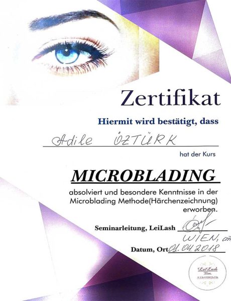 Microblading-Zertifikat